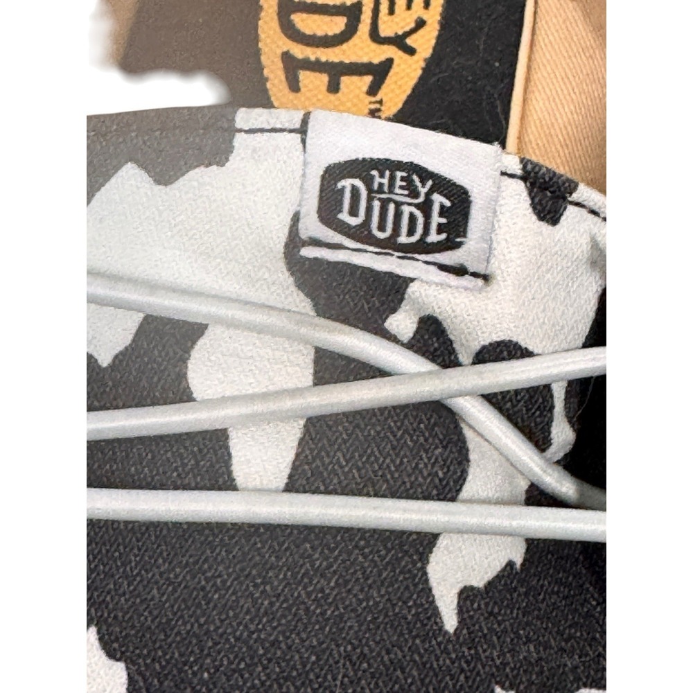 10 Hey Dude Cow Print Slip On Shoes Womens Casual Lightweight - Picture 7 of 10
